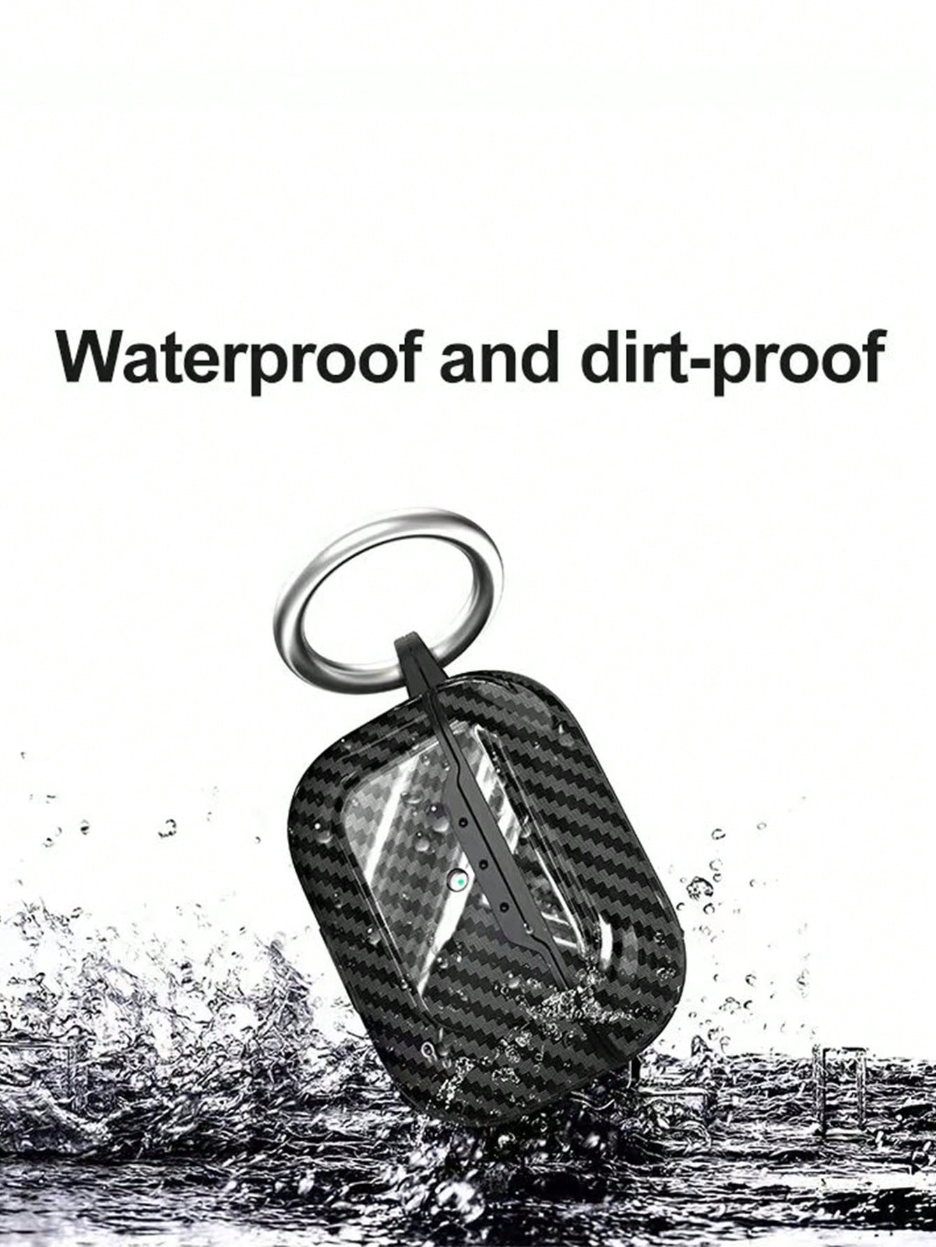 1pc Carbon Fiber Material Apple Earphone Protective Case, Compatible With Apple Earphones 2nd Gen Charging Case