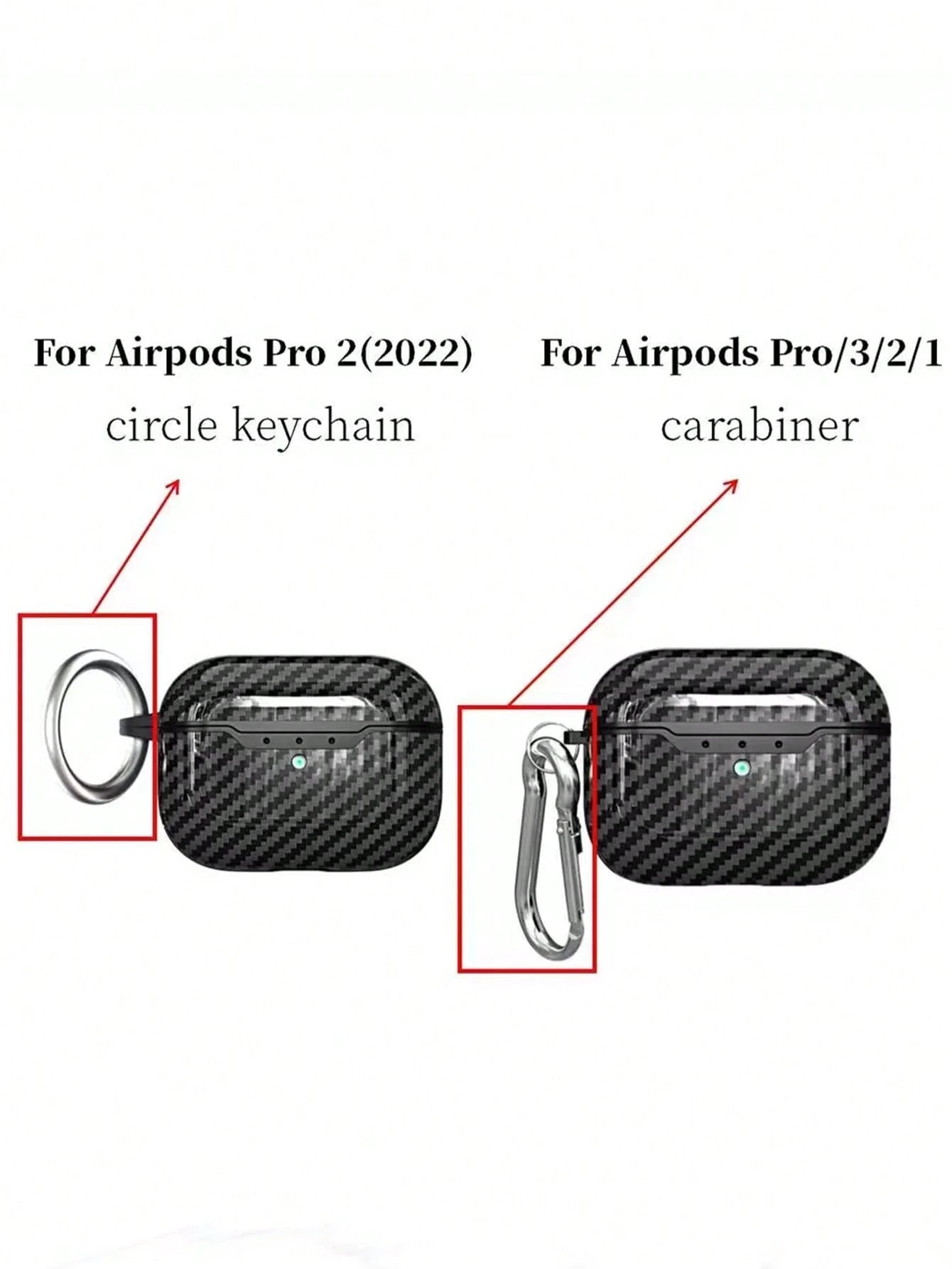 1pc Carbon Fiber Material Apple Earphone Protective Case, Compatible With Apple Earphones 2nd Gen Charging Case