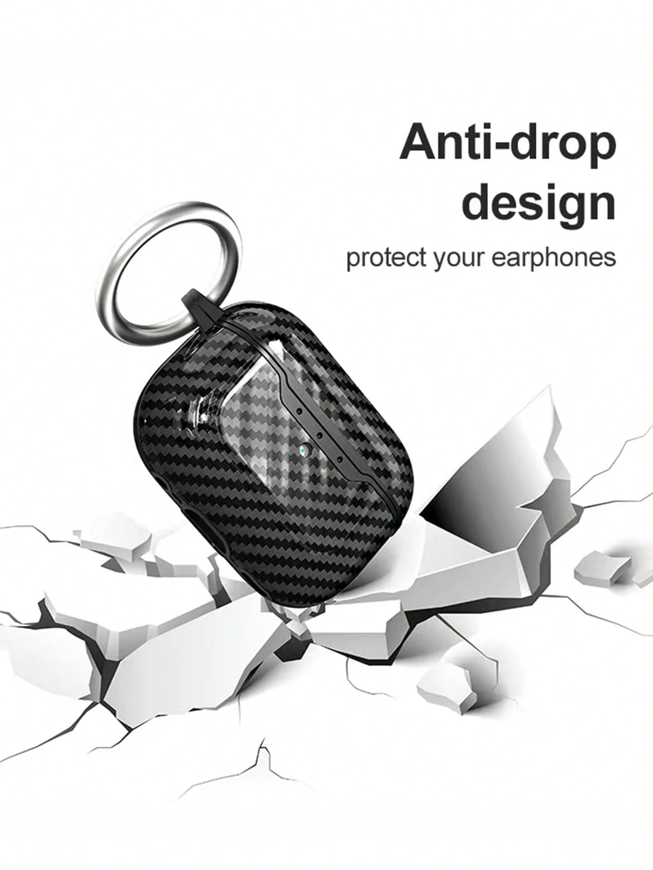 1pc Carbon Fiber Material Apple Earphone Protective Case, Compatible With Apple Earphones 2nd Gen Charging Case