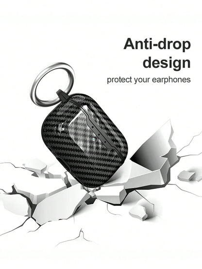 1pc Carbon Fiber Material Apple Earphone Protective Case, Compatible With Apple Earphones 2nd Gen Charging Case