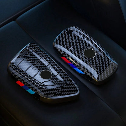 1pc Carbon Fiber Style Car Key Fob Cover Fit For BMW 2 Series, 3 Series, 4 Series, 5 Series, 7 Series, 8 Series, X1, X2, X3, X5, X6, M2, M3, M4, M5, M6, M8