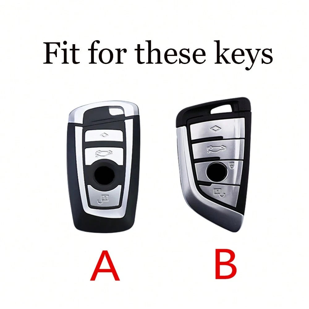 1pc Carbon Fiber Style Car Key Fob Cover Fit For BMW 2 Series, 3 Series, 4 Series, 5 Series, 7 Series, 8 Series, X1, X2, X3, X5, X6, M2, M3, M4, M5, M6, M8