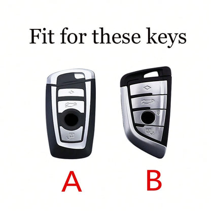 1pc Carbon Fiber Style Car Key Fob Cover Fit For BMW 2 Series, 3 Series, 4 Series, 5 Series, 7 Series, 8 Series, X1, X2, X3, X5, X6, M2, M3, M4, M5, M6, M8