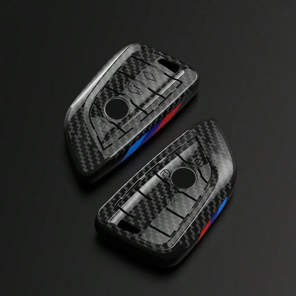 1pc Carbon Fiber Style Car Key Fob Cover Fit For BMW 2 Series, 3 Series, 4 Series, 5 Series, 7 Series, 8 Series, X1, X2, X3, X5, X6, M2, M3, M4, M5, M6, M8