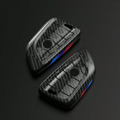 1pc Carbon Fiber Style Car Key Fob Cover Fit For BMW 2 Series, 3 Series, 4 Series, 5 Series, 7 Series, 8 Series, X1, X2, X3, X5, X6, M2, M3, M4, M5, M6, M8