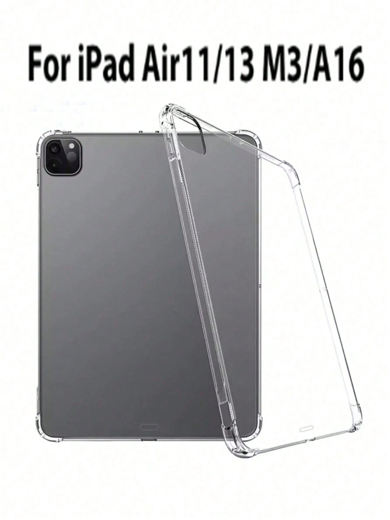 1PC Case Transparent TPU Full Coverage Airbag Shockproof Clear Silicone Soft Cover Compatible With Ipad Air 4/5/6/7, 7/8/9/10, 11 A16(2025) Back To School 2026 Student Accessory