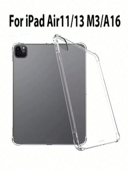 1PC Case Transparent TPU Full Coverage Airbag Shockproof Clear Silicone Soft Cover Compatible With Ipad Air 4/5/6/7, 7/8/9/10, 11 A16(2025) Back To School 2026 Student Accessory