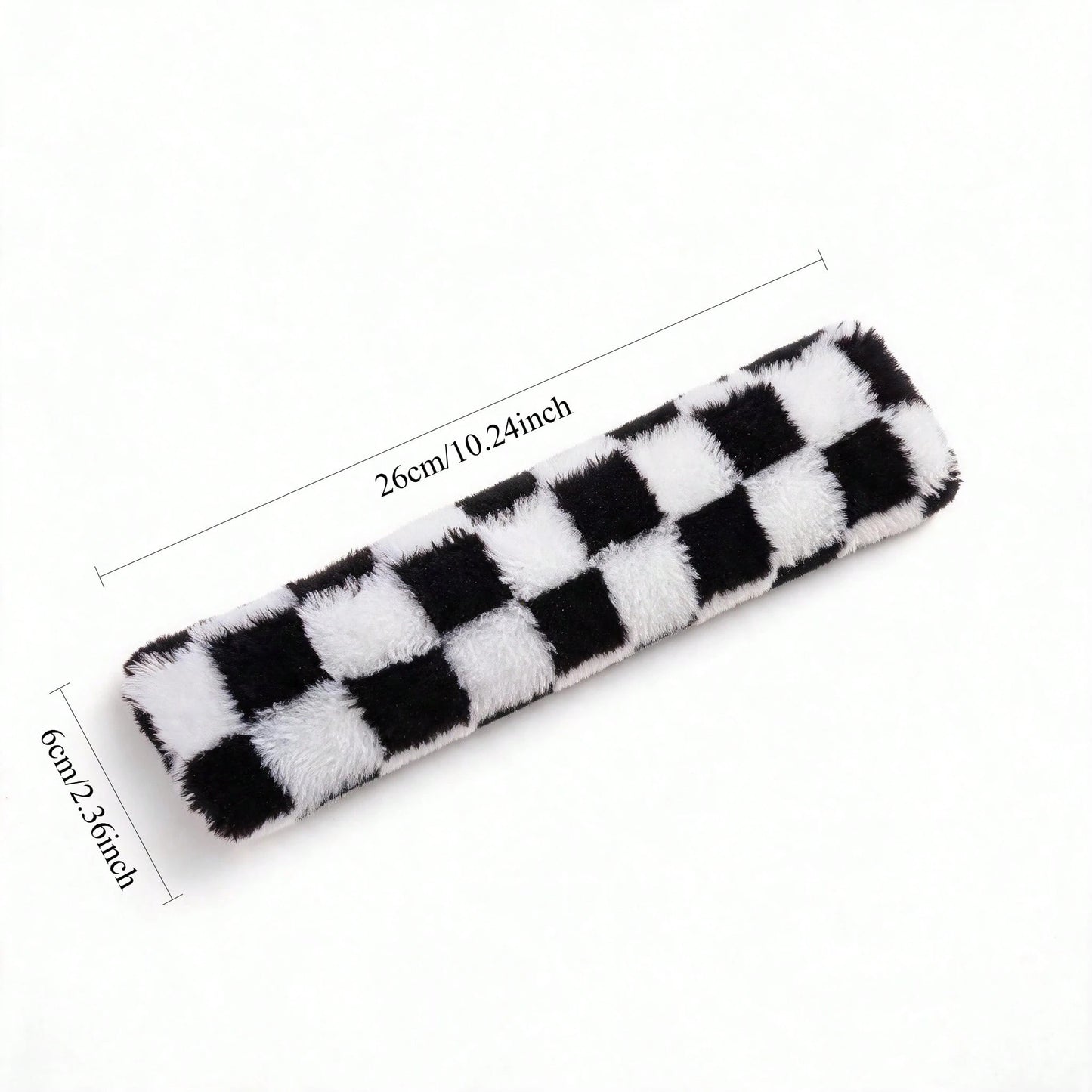 1pc Checkerboard Coral Fleece Headrest Shoulder Pillow, Soft Plush Car Neck Pillow, All-Season Use