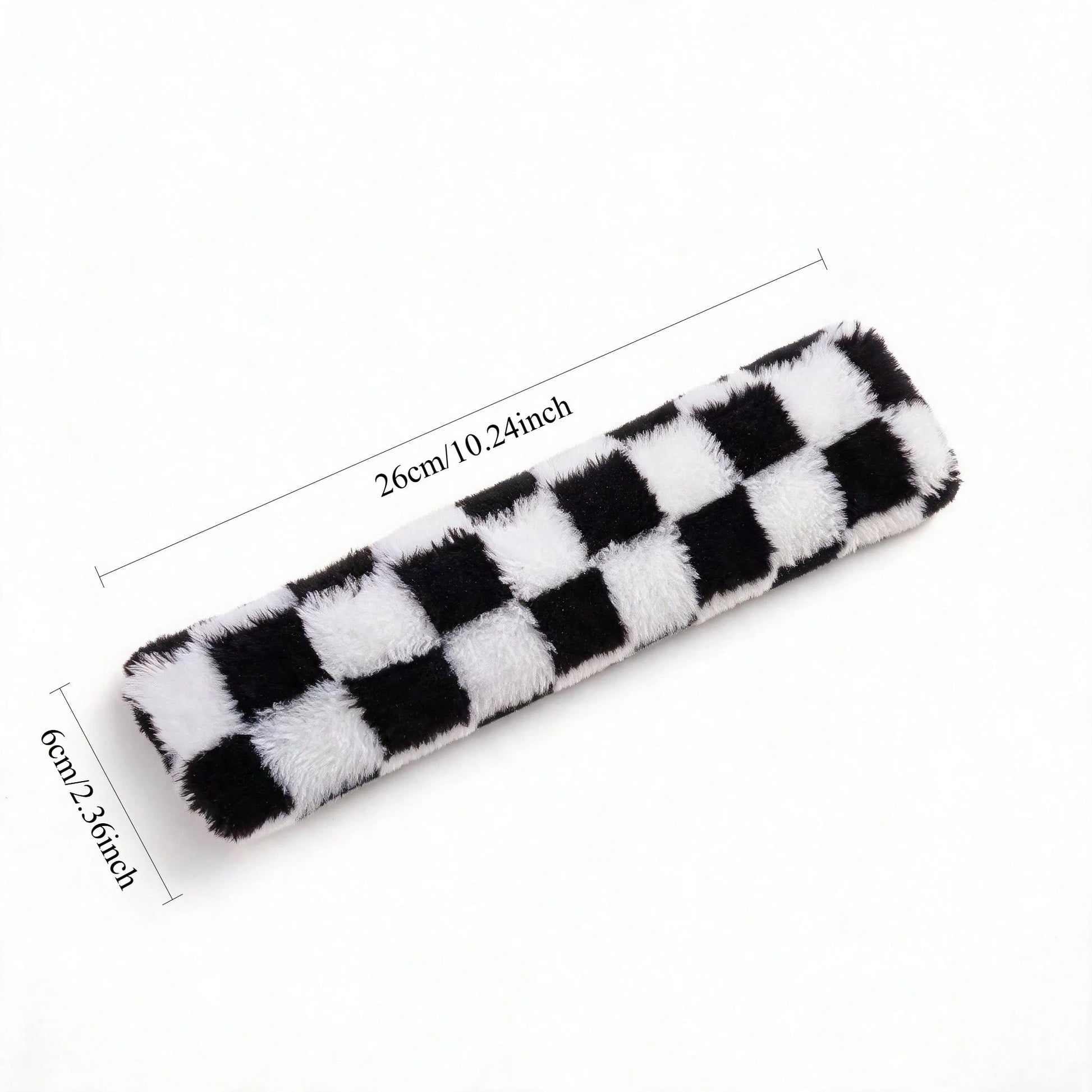 1pc Checkerboard Coral Fleece Headrest Shoulder Pillow, Soft Plush Car Neck Pillow, All-Season Use