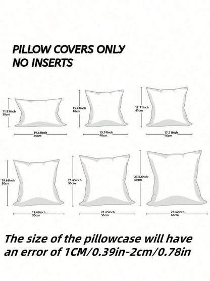 1pc Chenille Solid Striped Decorative Throw Pillow Cover, Suitable For Sofa, Living Room, Bed