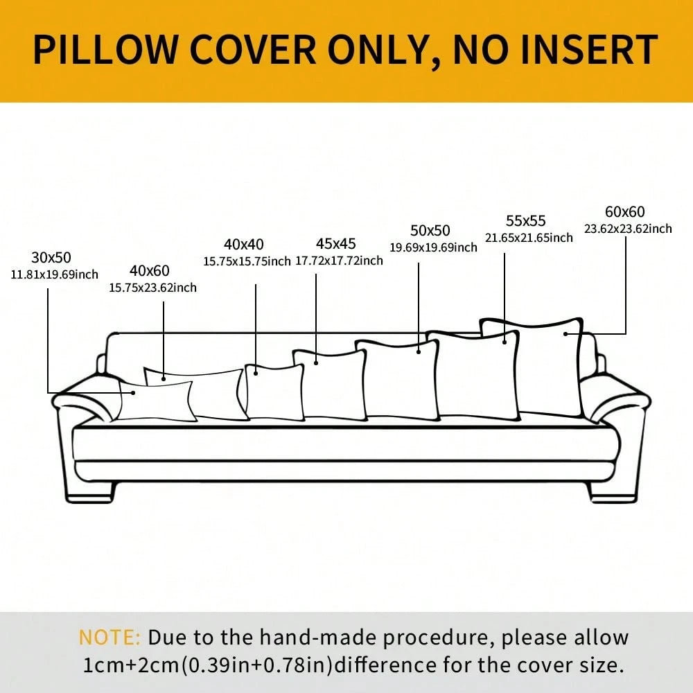 1pc Chenille Solid Striped Decorative Throw Pillow Cover, Suitable For Sofa, Living Room, Bed