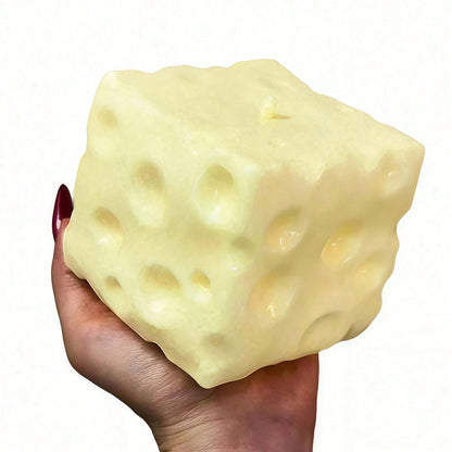 1PC Children Cheese Crunchy Squishy Toy, Oversized Cube Cheese Stress Relief Squeezable Ball, Non Rebound Fingertip Fidget Squishies, Holiday Gift Decompression Toy Soft Cheese