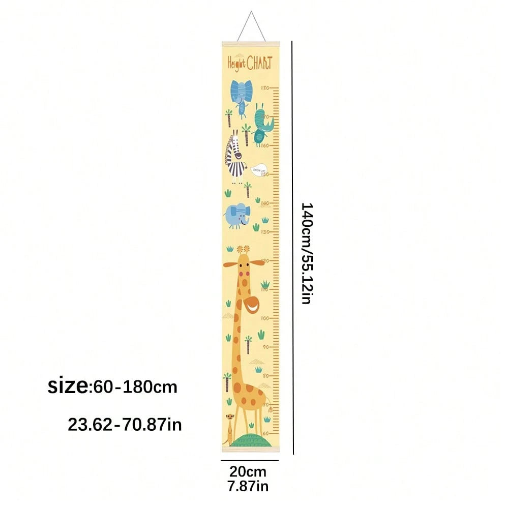 1pc Children's Growth Height Chart, Waterproof Canvas, INS Style Baby Measuring Ruler, Cute Kindergarten Wall Sticker, Nursery Wall Decor