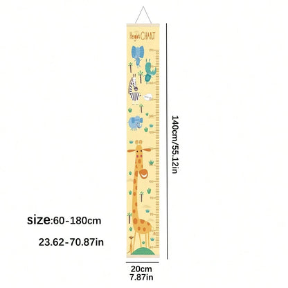 1pc Children's Growth Height Chart, Waterproof Canvas, INS Style Baby Measuring Ruler, Cute Kindergarten Wall Sticker, Nursery Wall Decor