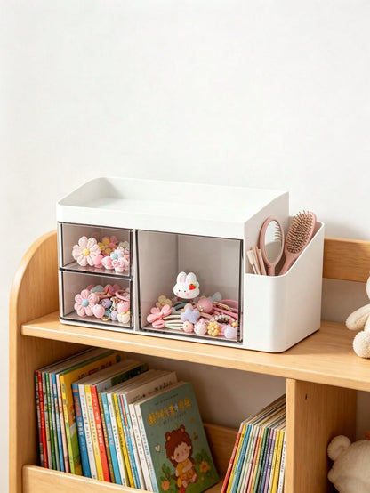 1pc Children's Hair Accessories Storage Box, Cartoon Rabbit Hand-Shaped Design, Girls Room Decor, Baby Girl Supplies, Newborn Essentials, Pink Room Decoration