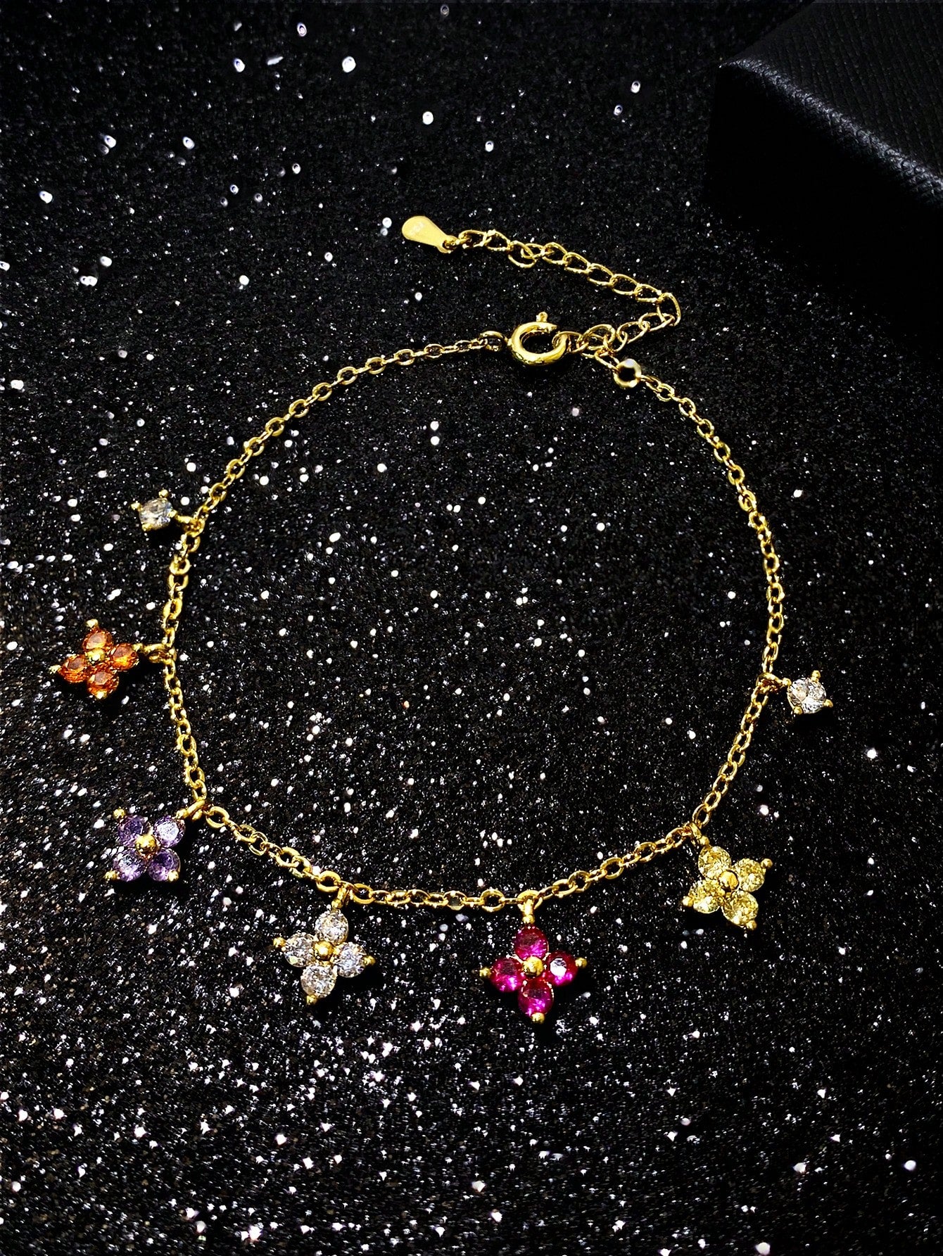 1pc Colorful Floral Anklet, Vibrant Floral Design, Charming Foot Jewelry