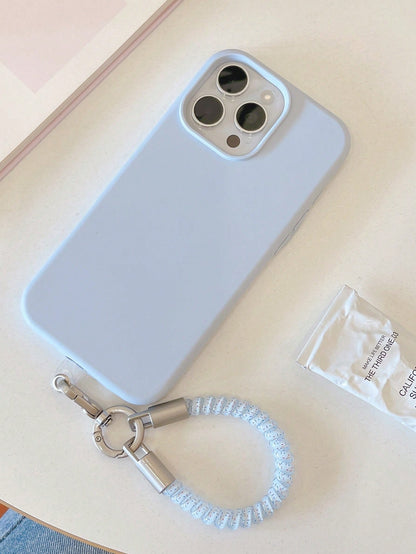 1pc Colorful Spiral Phone Lanyard Finger Rope Wrist Strap Short Phone Chain Outdoor Anti-Loss Keychain Camera Strap