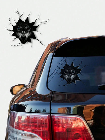 1pc Cool Wolf Pattern Car Sticker