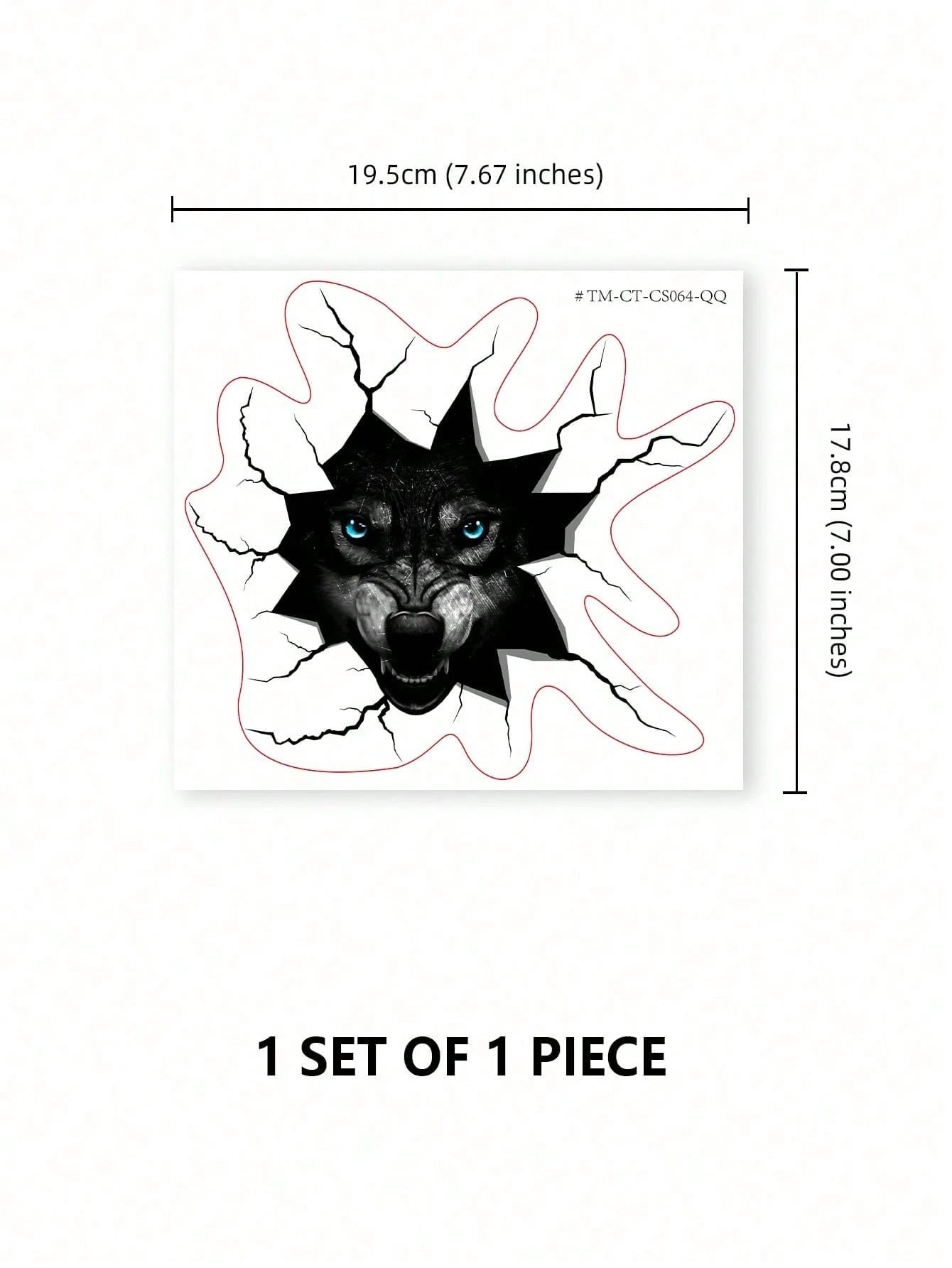 1pc Cool Wolf Pattern Car Sticker