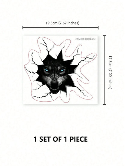 1pc Cool Wolf Pattern Car Sticker