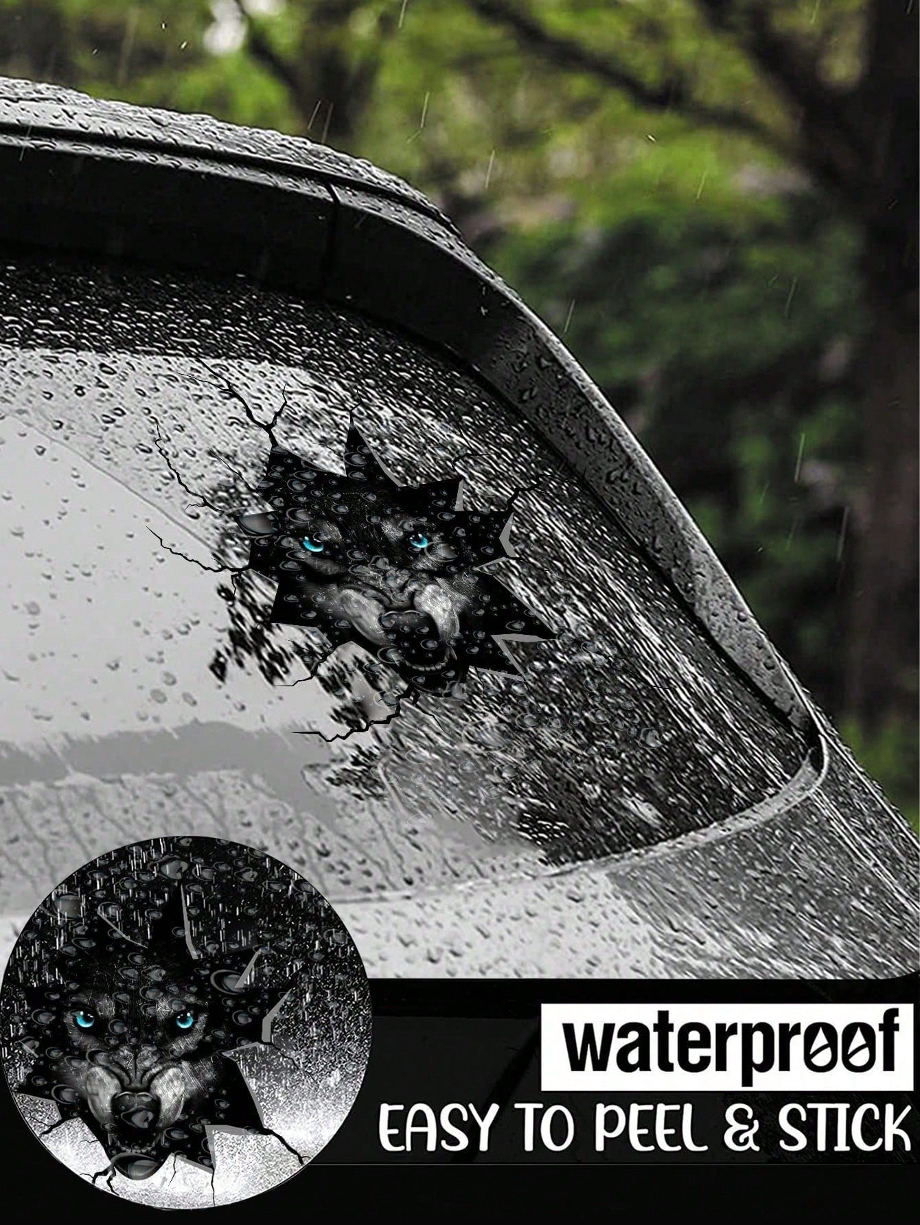 1pc Cool Wolf Pattern Car Sticker