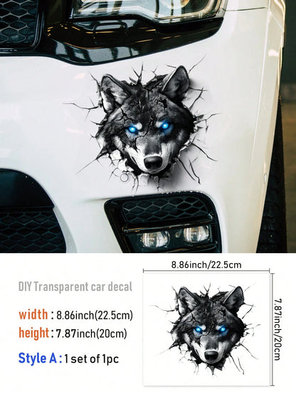 1pc Cool Wolf Pattern Car Sticker