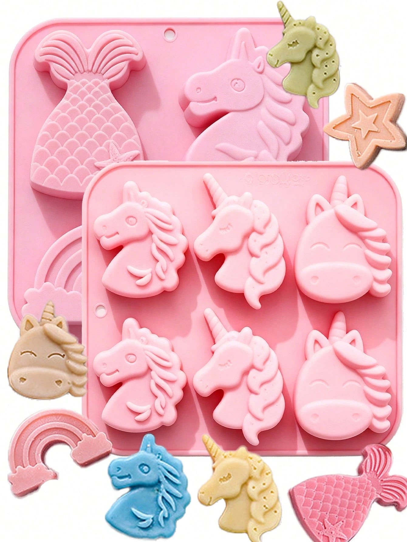 1pc Creative 6-In-1 3 Different Unicorn Shaped Silicone Mold, Resin Soap Mold, Aromatherapy Candle Mold, DIY Jewelry Mold, Home Decor Ornament Making
