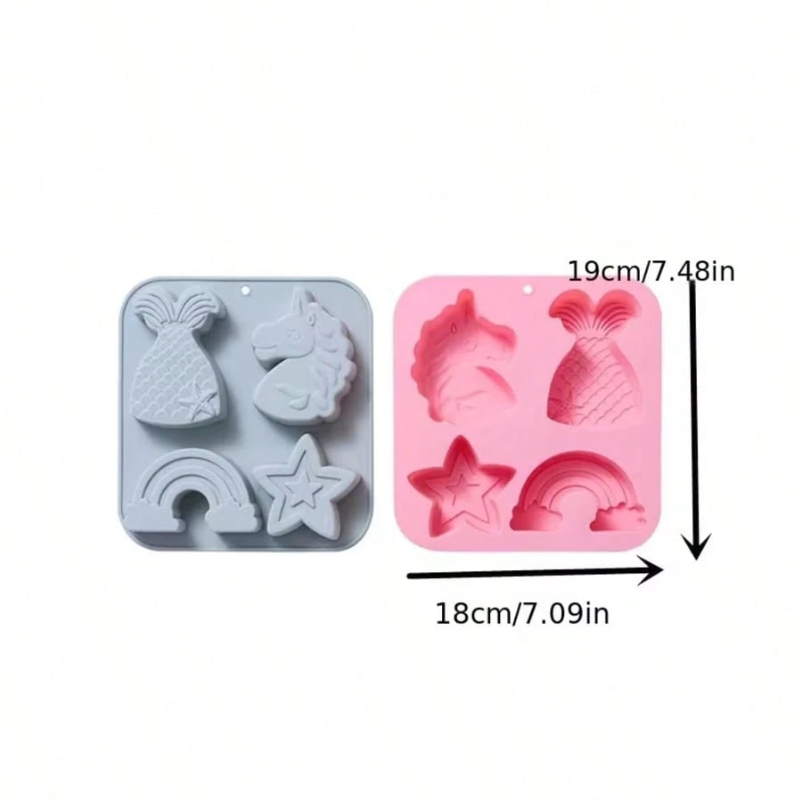 1pc Creative 6-In-1 3 Different Unicorn Shaped Silicone Mold, Resin Soap Mold, Aromatherapy Candle Mold, DIY Jewelry Mold, Home Decor Ornament Making