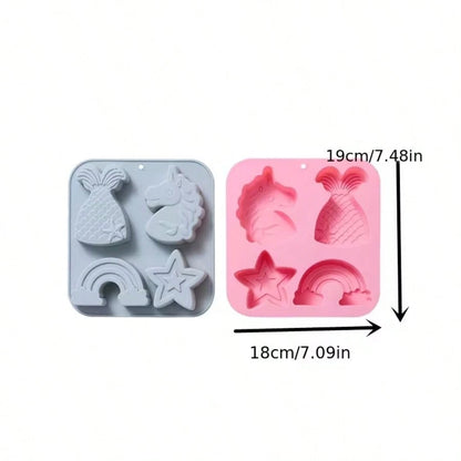 1pc Creative 6-In-1 3 Different Unicorn Shaped Silicone Mold, Resin Soap Mold, Aromatherapy Candle Mold, DIY Jewelry Mold, Home Decor Ornament Making