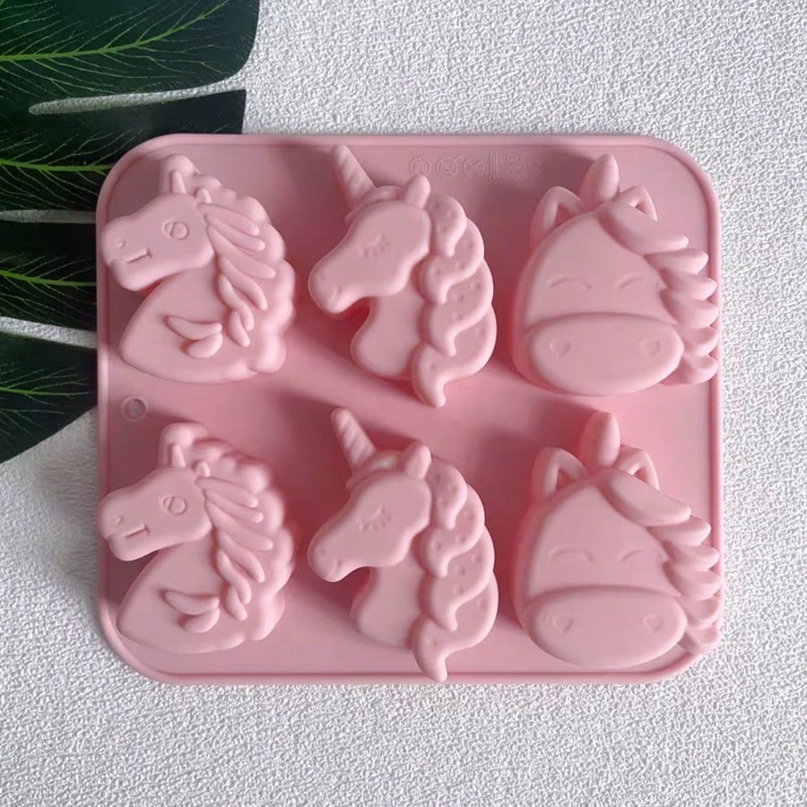 1pc Creative 6-In-1 3 Different Unicorn Shaped Silicone Mold, Resin Soap Mold, Aromatherapy Candle Mold, DIY Jewelry Mold, Home Decor Ornament Making