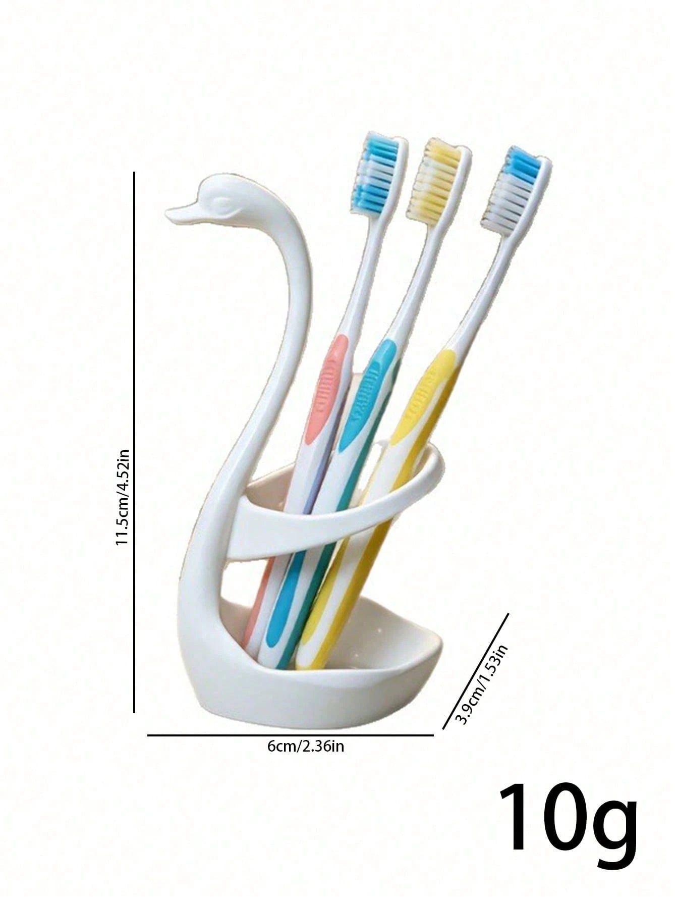 1pc Creative Swan-Shaped Plastic Toothbrush Holder, Minimalist Versatile Design, Hollow Design For Drainage And Breathability To Prevent Water Accumulation, Can Store Toothbrushes, Toothpaste, Small I