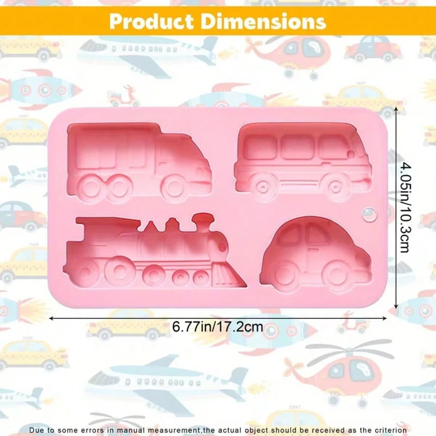 1pc Creative Transportation Vehicle Silicone Soap Mold, Mini Soap, Reusable And Easy To Demold, Holiday House Decoration, Fun Decorative Accessory, DIY Handmade Home Display Craft Mold
