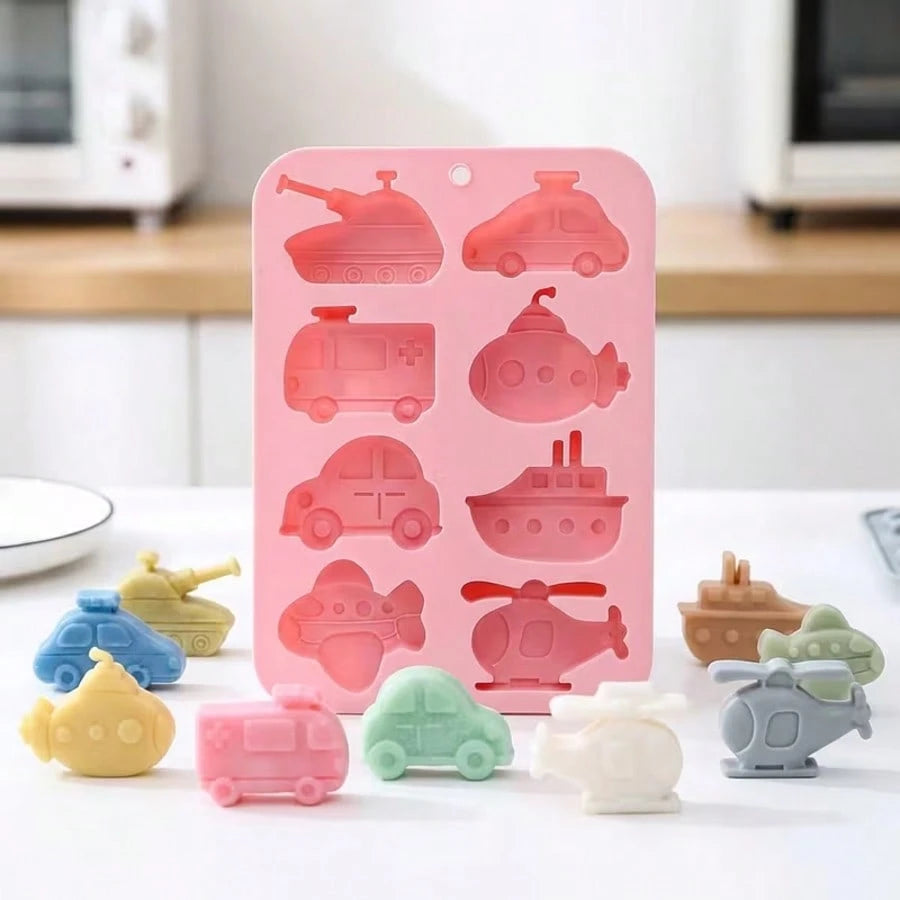 1pc Creative Transportation Vehicle Silicone Soap Mold, Mini Soap, Reusable And Easy To Demold, Holiday House Decoration, Fun Decorative Accessory, DIY Handmade Home Display Craft Mold
