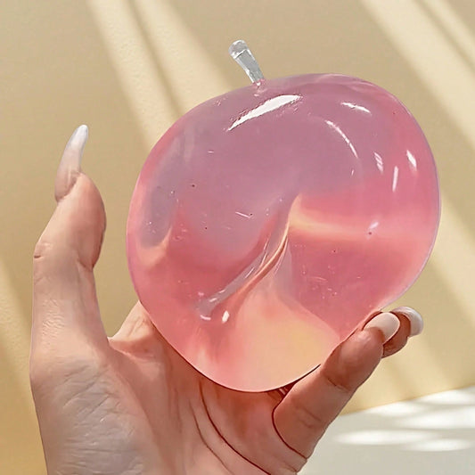 1pc Crystal Apple Ultra-Thin Transparent Slow Rebound Squeeze Toy, Soft Smooth Stress Ball, Tactile Sensory Desk Decor, Office Stress Relief Gift