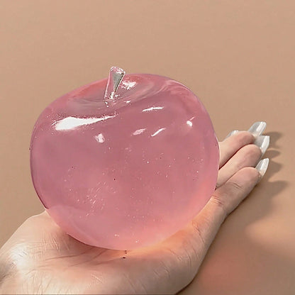 1pc Crystal Apple Ultra-Thin Transparent Slow Rebound Squeeze Toy, Soft Smooth Stress Ball, Tactile Sensory Desk Decor, Office Stress Relief Gift