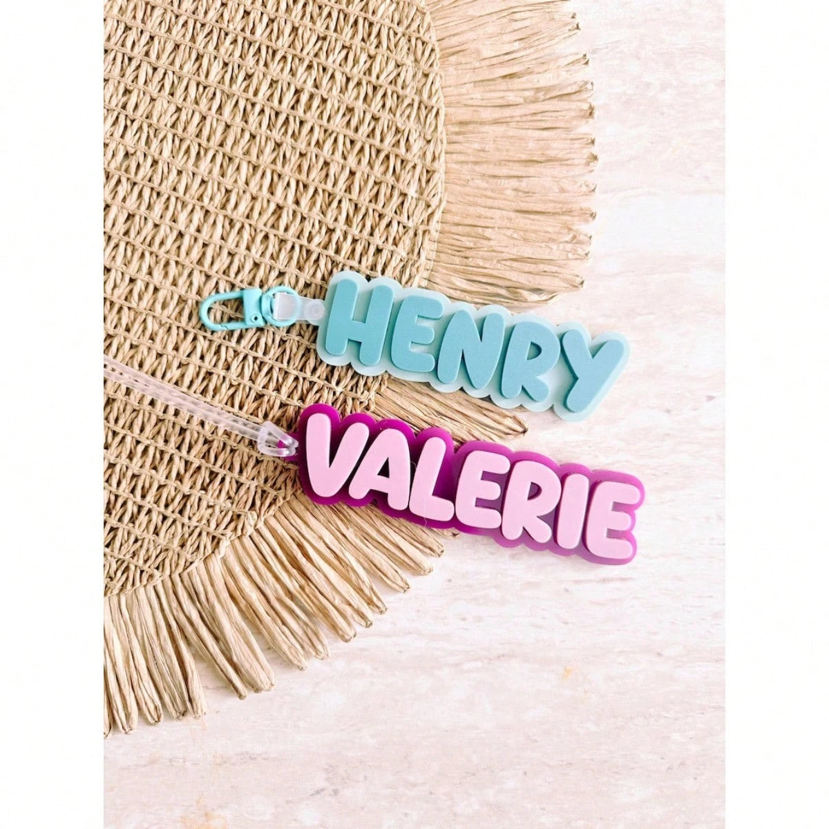 1PC Custom Name Acrylic Luggage Tag, Personalized Double Layer Bold Letter Bag Accessory, Colorful Backpack Tag, Suitable For Girlfriend And Friends