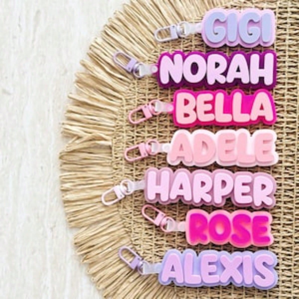1PC Custom Name Acrylic Luggage Tag, Personalized Double Layer Bold Letter Bag Accessory, Colorful Backpack Tag, Suitable For Girlfriend And Friends