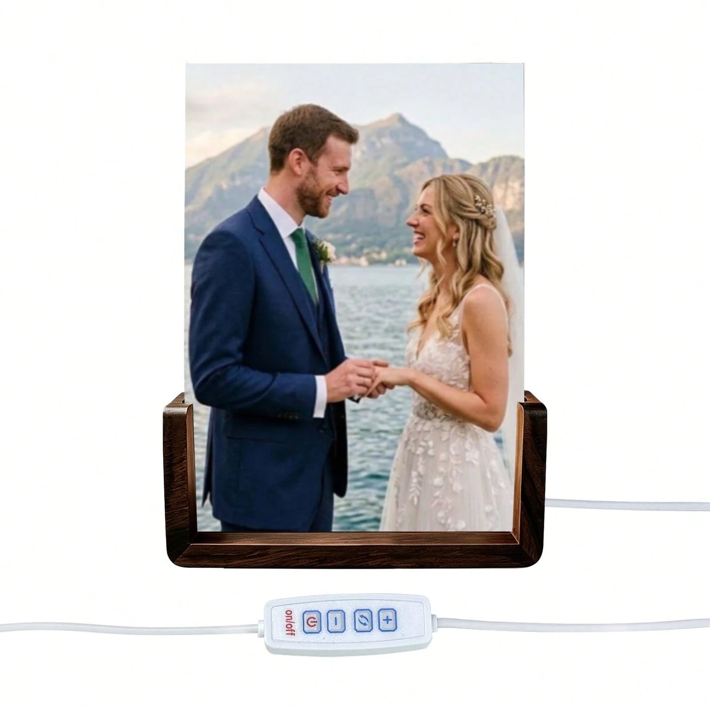 1pc Custom Photo & Song LED Music Night Light With Wooden Base,Personalized Acrylic Plaque Gift For Decor Couples,Valentines,Anniversary, Christmas,Housewarming,Birthdays,Weddings,Mother's Day,Father'