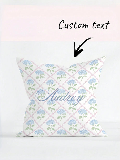 1pc Customizable Name Pillowcase, Personalized Name Background Color Decorative Pillowcase, Suitable For Christmas, Valentine's Day, Father's Day, Mother's Day, Wedding, Holidays, Couple Room Decor, C