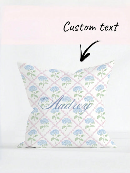 1pc Customizable Name Pillowcase, Personalized Name Background Color Decorative Pillowcase, Suitable For Christmas, Valentine's Day, Father's Day, Mother's Day, Wedding, Holidays, Couple Room Decor, C