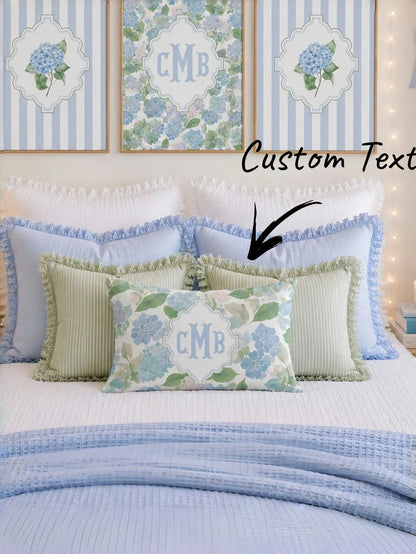 1pc Customizable Name Printed Soft Pillowcase, Personalized Name Floral Background Color Decorative Cushion Cover, Suitable For Christmas, Valentine's Day, Father's Day, Mother's Day, Wedding, Holiday