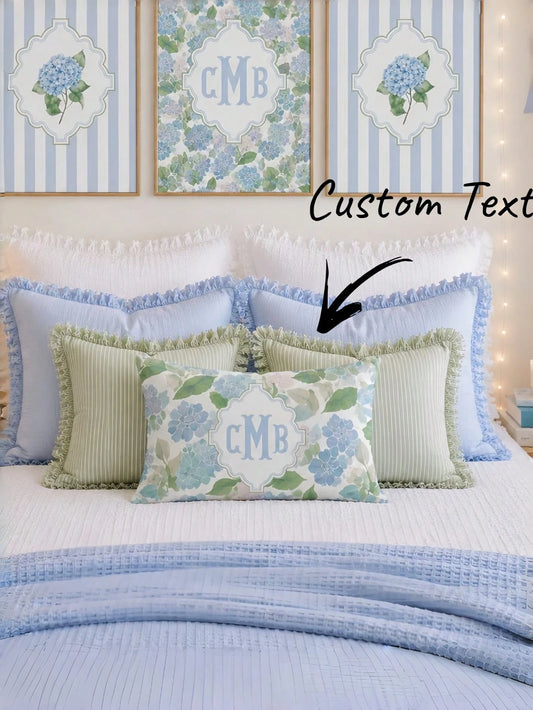 1pc Customizable Name Printed Soft Pillowcase, Personalized Name Floral Background Color Decorative Cushion Cover, Suitable For Christmas, Valentine's Day, Father's Day, Mother's Day, Wedding, Holiday