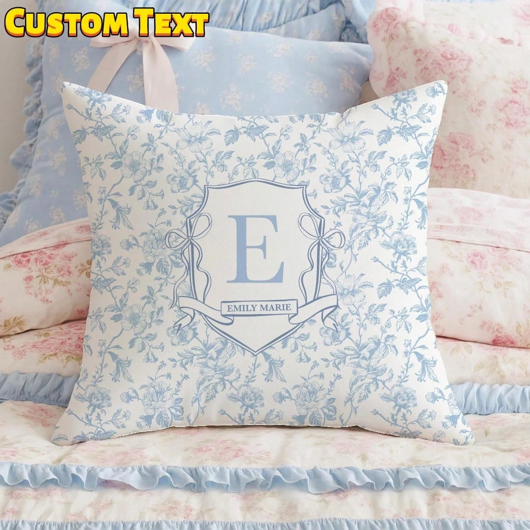 1pc Customizable Name Printed Soft Pillowcase, Personalized Name Floral Background Color Decorative Cushion Cover, Suitable For Christmas, Valentine's Day, Father's Day, Mother's Day, Wedding, Holiday