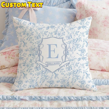 1pc Customizable Name Printed Soft Pillowcase, Personalized Name Floral Background Color Decorative Cushion Cover, Suitable For Christmas, Valentine's Day, Father's Day, Mother's Day, Wedding, Holiday