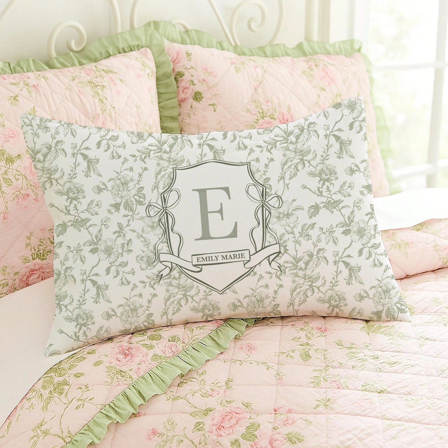 1pc Customizable Name Printed Soft Pillowcase, Personalized Name Floral Background Color Decorative Cushion Cover, Suitable For Christmas, Valentine's Day, Father's Day, Mother's Day, Wedding, Holiday