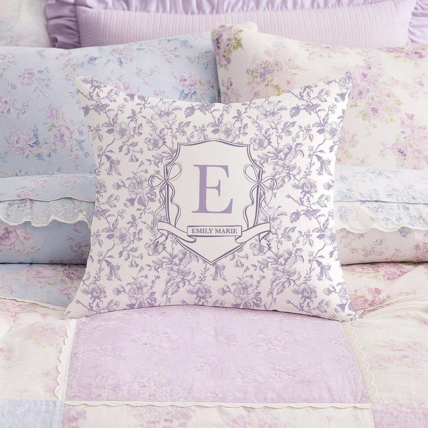 1pc Customizable Name Printed Soft Pillowcase, Personalized Name Floral Background Color Decorative Cushion Cover, Suitable For Christmas, Valentine's Day, Father's Day, Mother's Day, Wedding, Holiday