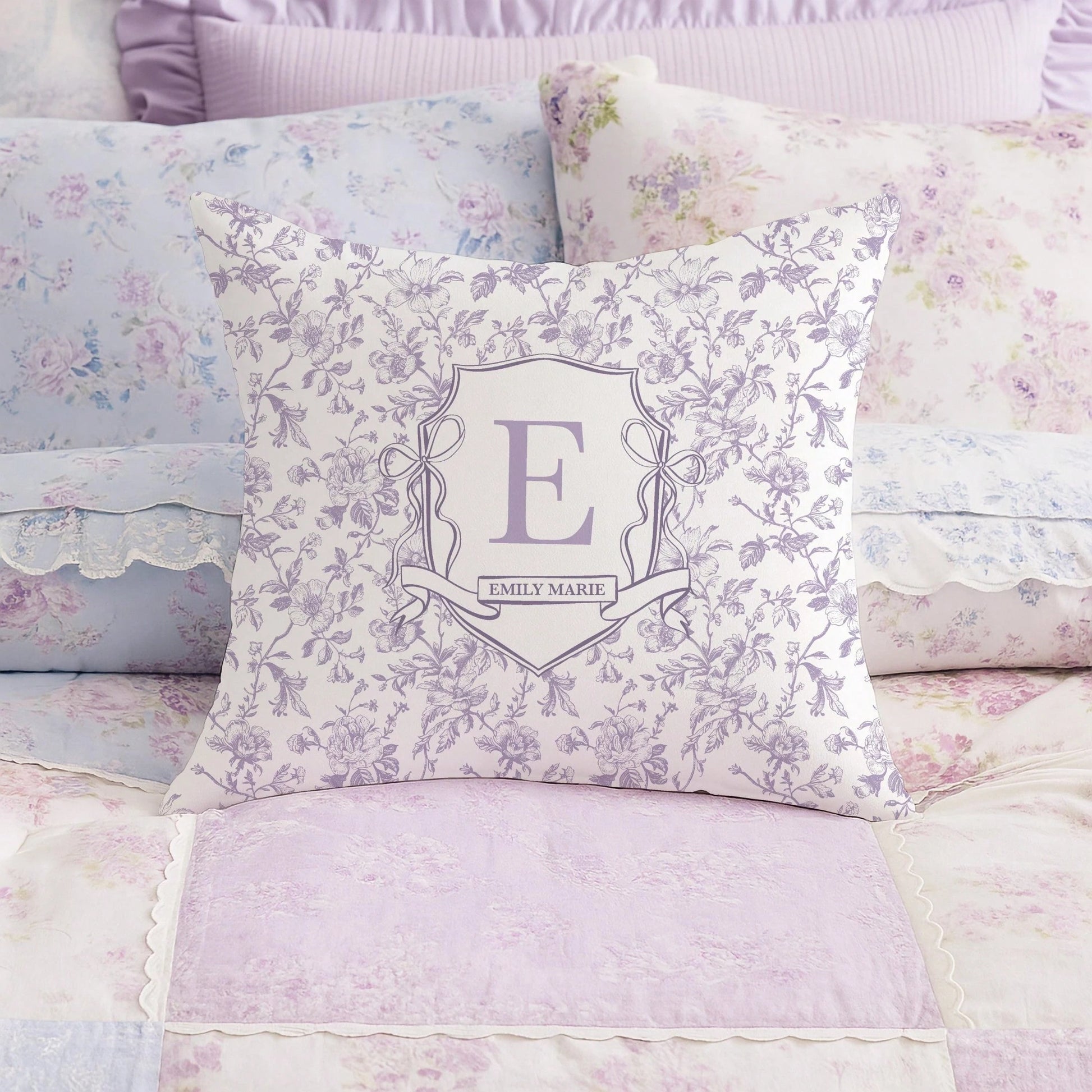 1pc Customizable Name Printed Soft Pillowcase, Personalized Name Floral Background Color Decorative Cushion Cover, Suitable For Christmas, Valentine's Day, Father's Day, Mother's Day, Wedding, Holiday