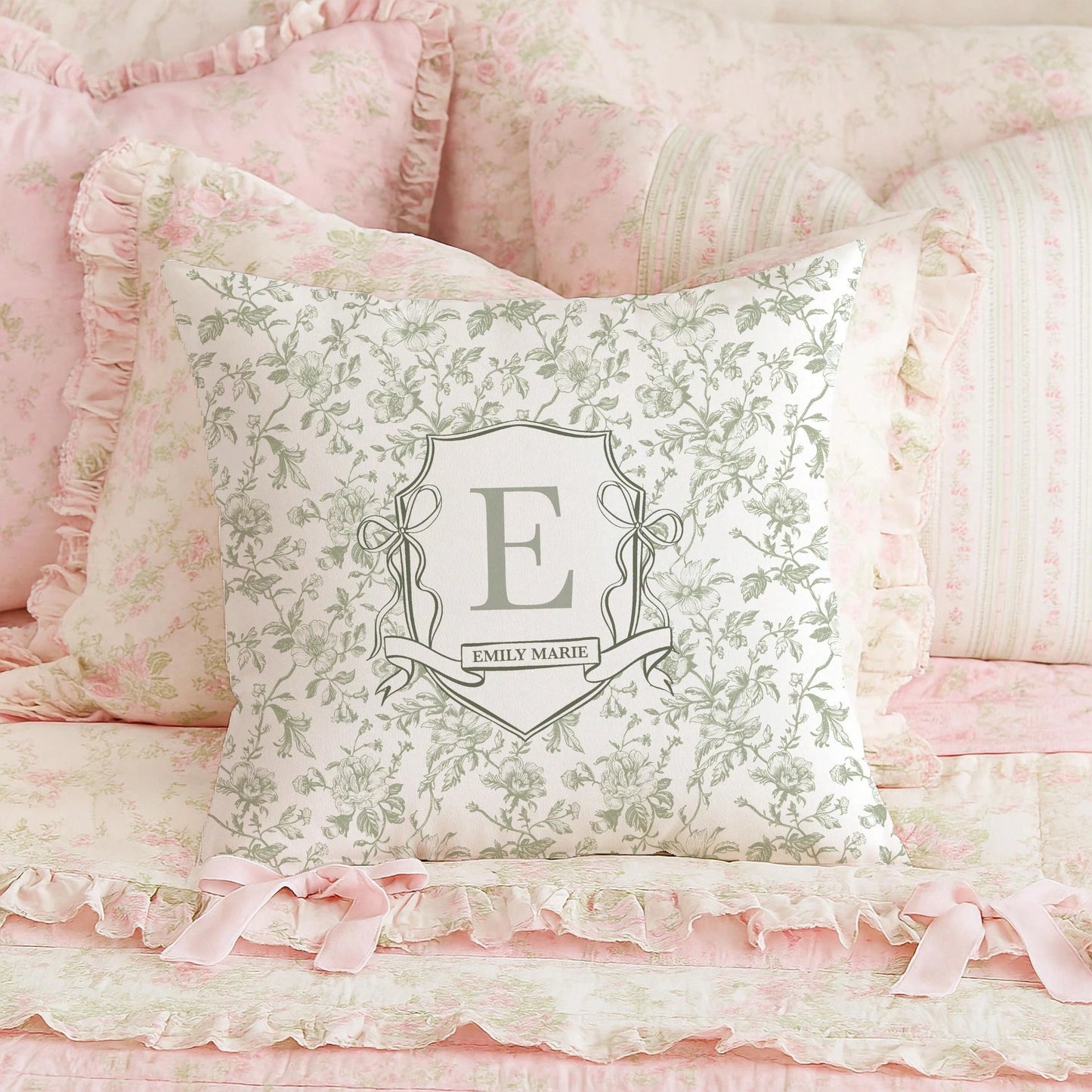 1pc Customizable Name Printed Soft Pillowcase, Personalized Name Floral Background Color Decorative Cushion Cover, Suitable For Christmas, Valentine's Day, Father's Day, Mother's Day, Wedding, Holiday