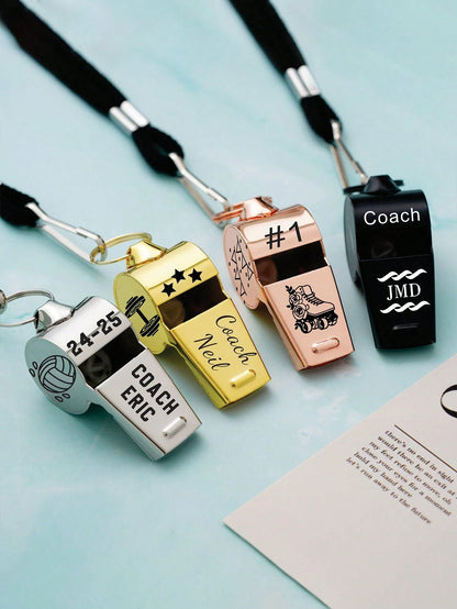 1pc Customizable Personalized Engraved Whistle Gift, Suitable For Teacher's Day, Sports Gift, Football Team Whistle, Thank You Gift, Creative Sports Gift With Customizable Pattern And Text, Perfect Fo