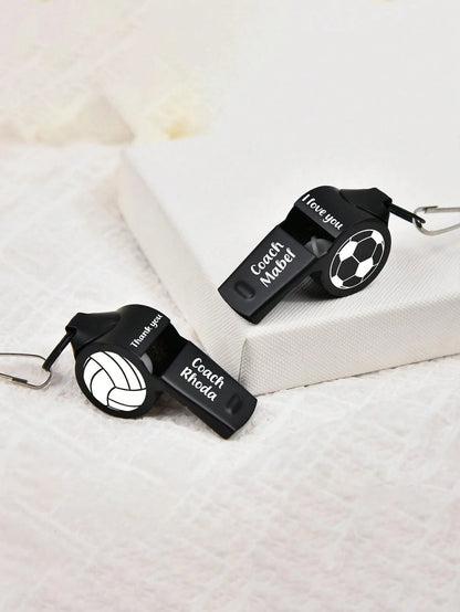1pc Customizable Personalized Engraved Whistle Gift, Suitable For Teacher's Day, Sports Gift, Football Team Whistle, Thank You Gift, Creative Sports Gift With Customizable Pattern And Text, Perfect Fo